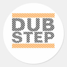 Dubstep orange runda klistermärken