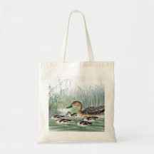 Duckar vintagefågelillustrationen tote bags