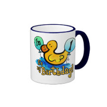 Ducky 1st födelsedag kaffe muggar