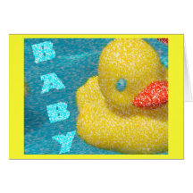 Ducky baby shower hälsningskort