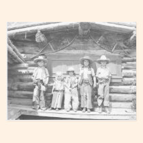 Duderanchfoto av barn i cowboykläder vykort