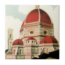 Duomo för kyrka för vintage resorFlorence Firenze  Kakel
