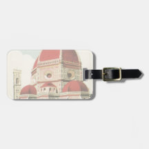Duomo för kyrka för vintage resorFlorence Firenze  Luggage Tag