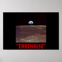 EARTHRISE ÖVER LUNA! AFFISCHER