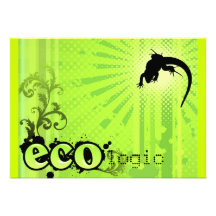 Ecologic orsakar grönt för miljömedvetenhetGecko Kort För Inbjudningar