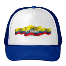 Ecuador som vinkar flagga kepsar