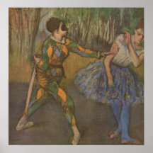 Edgar Degas - harlequinen & Colombine 1884 Affischer