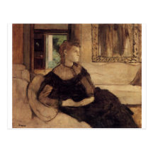 Edgar Degas - madamThéodore Gobillard 1869 olja Vykort