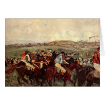 Edgar Degas - manar ryttare för starten Hälsningskort