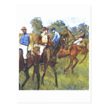 Edgar Degas - träd Rennpferde för tävlinghästjocke Vykort