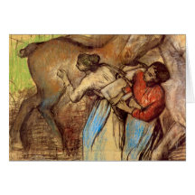 Edgar Degas - två kvinnor som tvättar hästar Kort