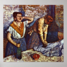 Edgar Degas - två stryka kvinnor Affisch