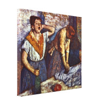 Edgar Degas - två stryka kvinnor Canvasduk Med Gallerikvalitet