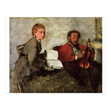 Edgar Degas - Voilinist & kvinnan med musikboken 1 Vykort