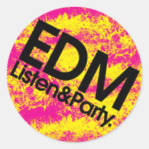 EDM lyssnar & festar Rund Klistermärke