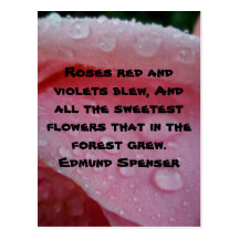 Edmund Spenser mest sweetest blommacitationstecken Vykort