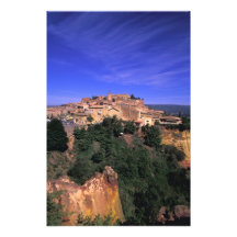 EG frankrike, Provence, Vaucluse, Rousillon. Fototryck