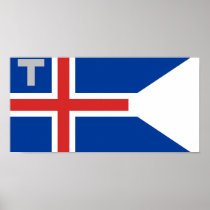 Egenar och ensignen av Island, bland sjunker Affischer