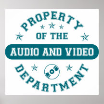 Egendom av audio- och videoavdelningen posters