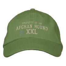 Egendom av en afghansk hund broderad hatt