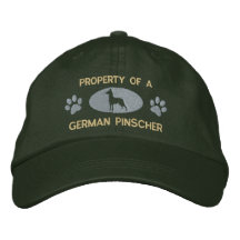 Egendom av en tysk Pinscher broderad hatt