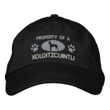 Egendom av en Xoloitzcuintli broderad hatt