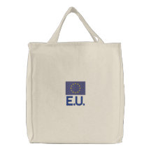 EGEuroflagga som broderas på tote bags Broderade Kassar