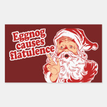 Eggnog orsakar Flatulence Rektangelformade Klistermärken