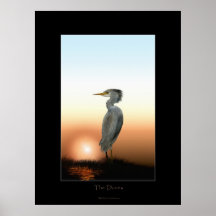 EGRET- & SOLNEDGÅNGkonsttryck Posters