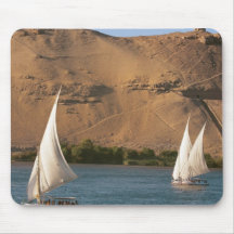 Egypten Aswan, Nile River, Felucca segelbåtar, Musmatta