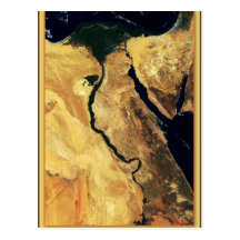 Egypten Nile River från rymden Vykort