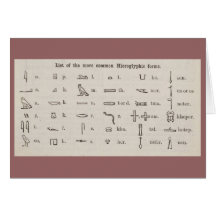 Egyptiska Hieroglyphs Hälsnings Kort