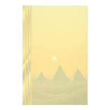 Egyptiska pyramider & soluppgång - ingen linjer anpassade brevpapper