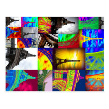 eiffel collage vykort