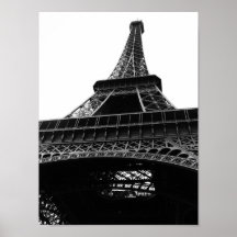 Eiffel står hög svartvitt posters