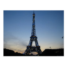 Eiffel torn på sundownen vykort