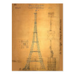 Eiffel tornritning 1884 vykort