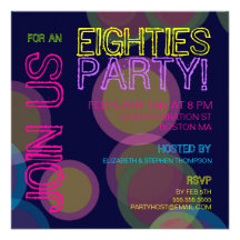 Eightiesparty! Inbjudan