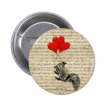 Ekorre- och hjärtaballonger pins