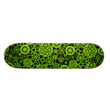 Ekosystem - Martian grönt på svart Skate Board Deck