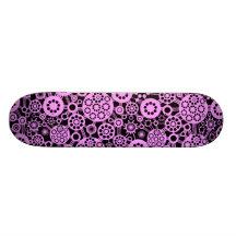 Ekosystem - tända - violet på svart skate board deck