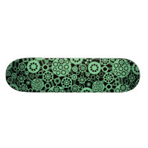 Ekosystem - urblekt grönt på svart anpassningsbara skateboard