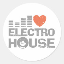 Electro hus rund klistermärke