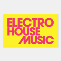 Electro husmusik retangel klistermärken