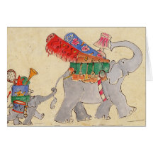 Elefant flyttande dag kort