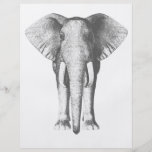 Elefant i svartvitt flyg blad