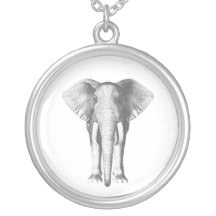 Elefant i svartvitt hängsmycke