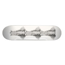 Elefant i svartvitt skateboard