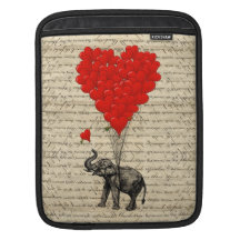 Elefant och hjärtformade ballonger iPad sleeve