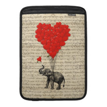 Elefant och hjärtformade ballonger sleeve för MacBook air